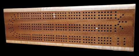 Sapele and Flame Eastern Maple 3 Track Crib Board